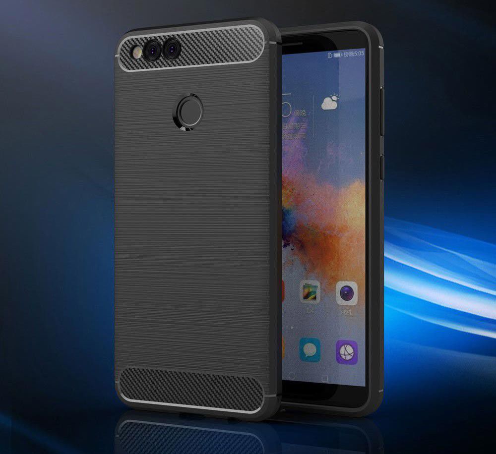 Honor 7X Geborsteld TPU Hoesje Zwart afbeelding 8