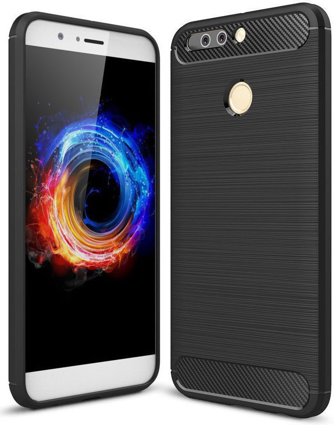 Honor 8 Pro Geborsteld TPU Hoesje Zwart afbeelding 1