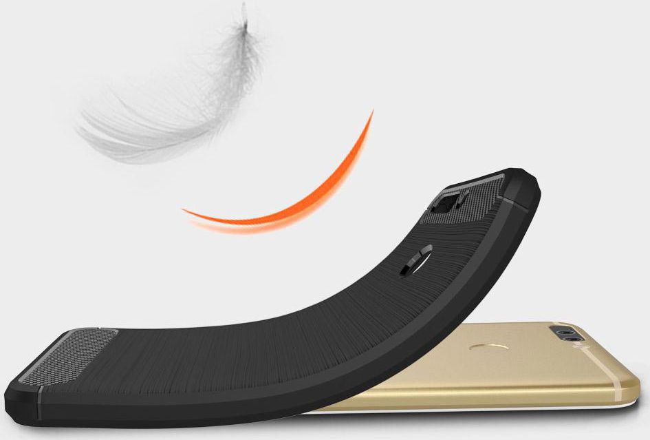 Honor 8 Pro Geborsteld TPU Hoesje Zwart afbeelding 4