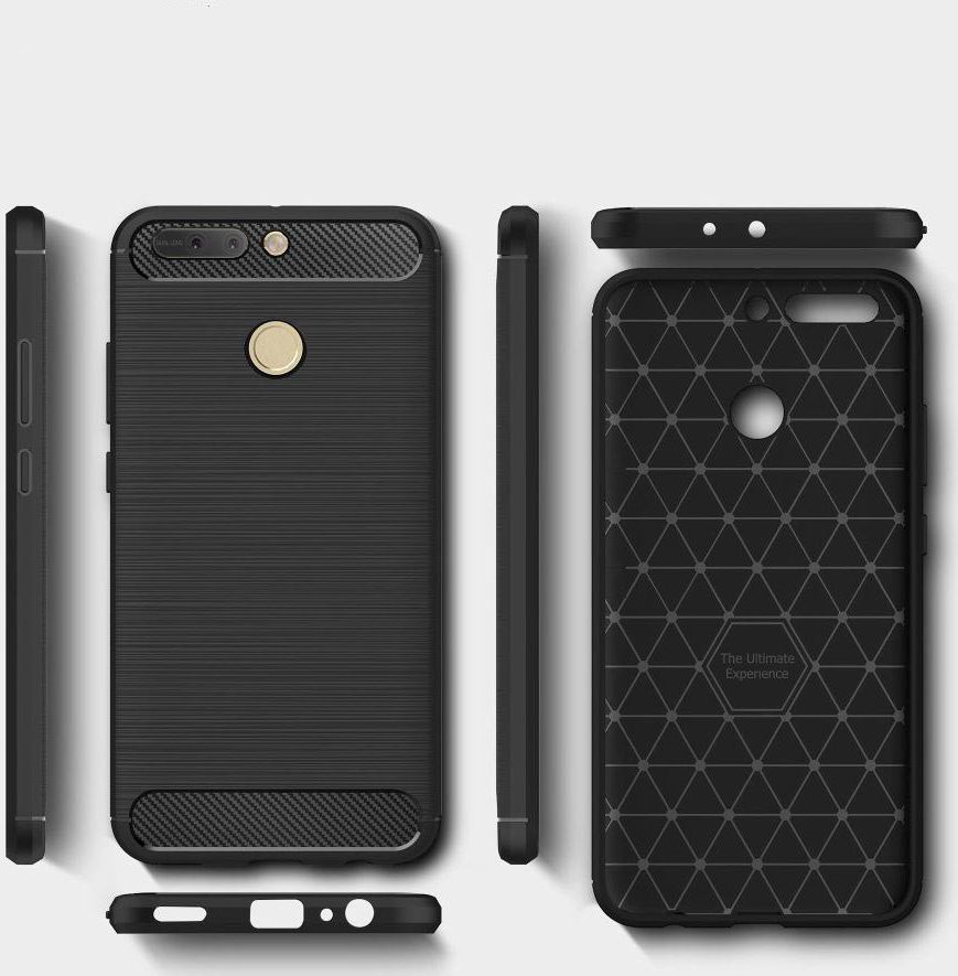 Honor 8 Pro Geborsteld TPU Hoesje Zwart afbeelding 7