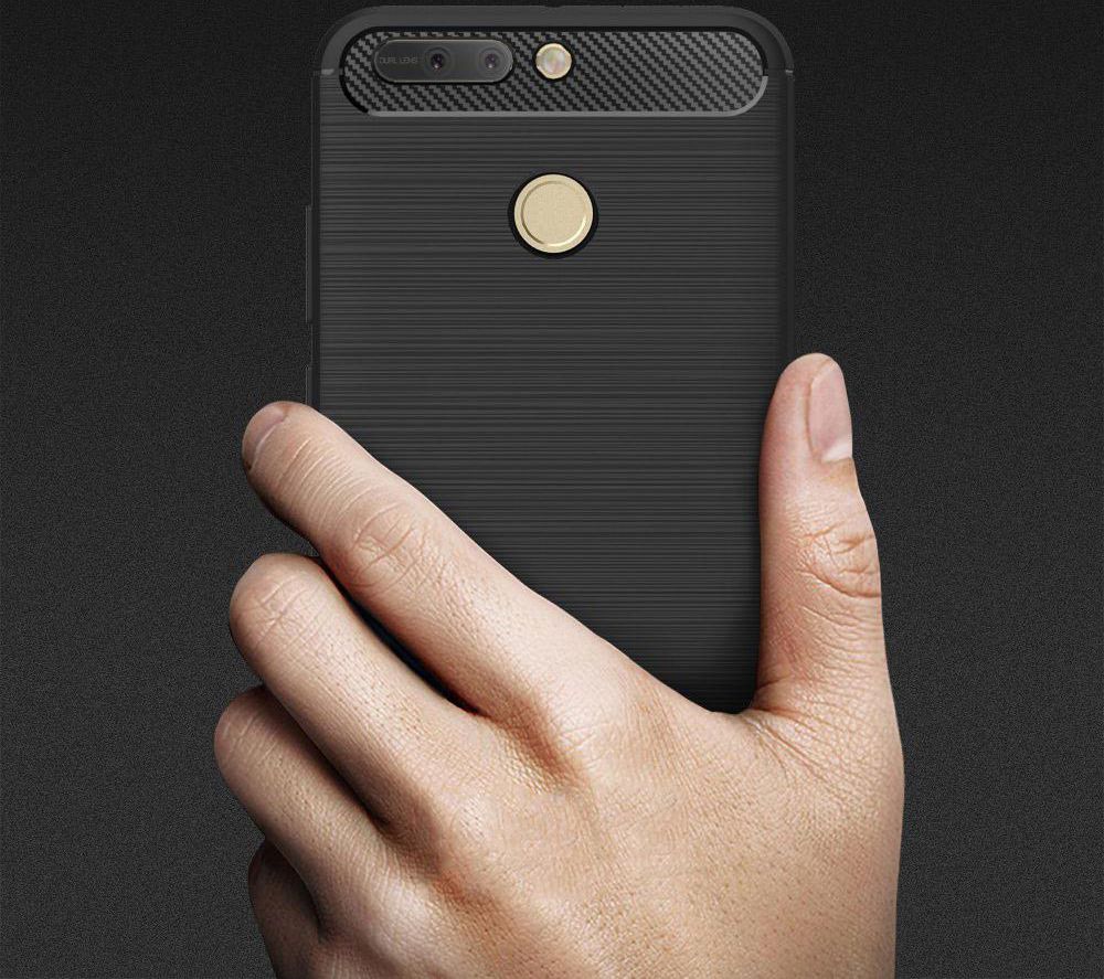 Honor 8 Pro Geborsteld TPU Hoesje Zwart afbeelding 10
