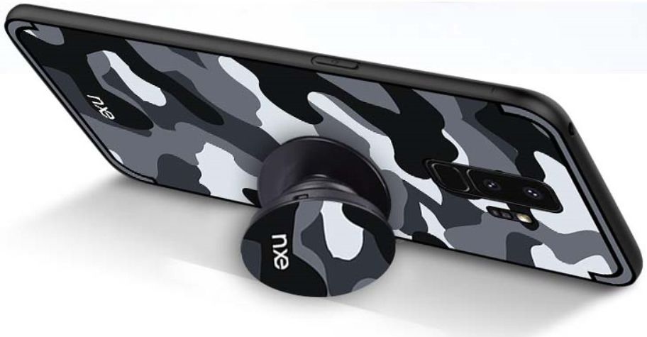 Samsung Galaxy S9 Hybride Hoesje met Camouflage Grijs afbeelding 3