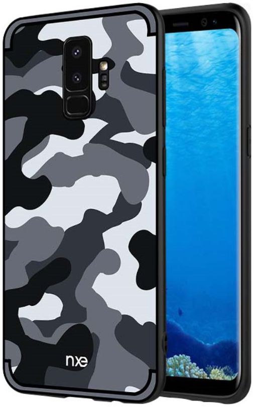 Samsung Galaxy S9 Hybride Hoesje met Camouflage Grijs afbeelding 1