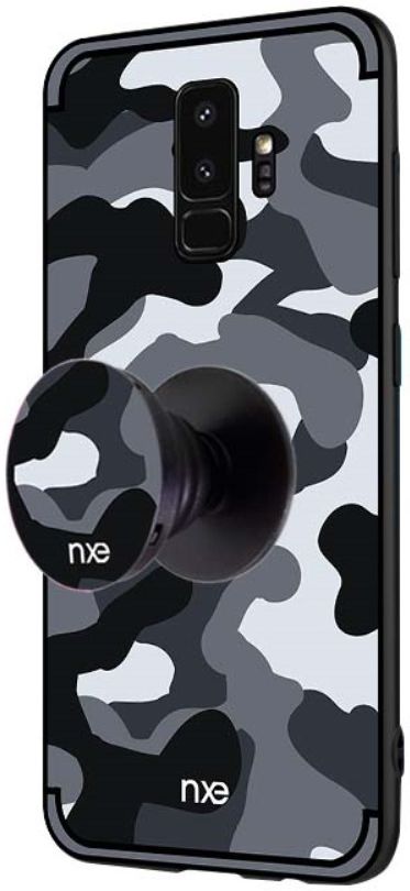 Samsung Galaxy S9 Hybride Hoesje met Camouflage Grijs afbeelding 2