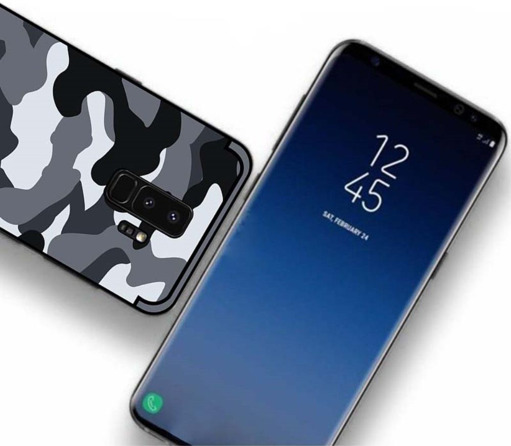 Samsung Galaxy S9 Hybride Hoesje met Camouflage Grijs afbeelding 5