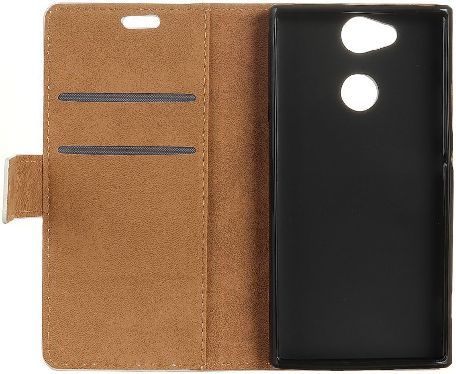 Sony Xperia XA2 Lederen Portemonnee Hoesje met Retro Patroon Print afbeelding 2