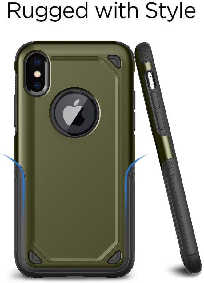 Apple iPhone X Hybride Rugged Armor - Groen afbeelding 2