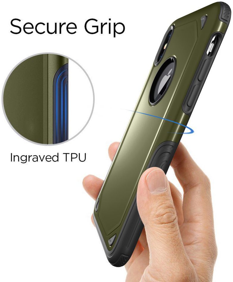 Apple iPhone X Hybride Rugged Armor - Groen afbeelding 7