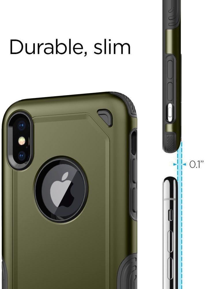 Apple iPhone X Hybride Rugged Armor - Groen afbeelding 8