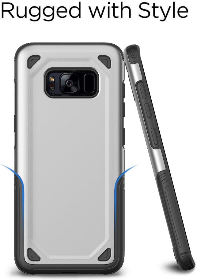 Samsung Galaxy S8 Hybride Rugged Armor Zilver afbeelding 3