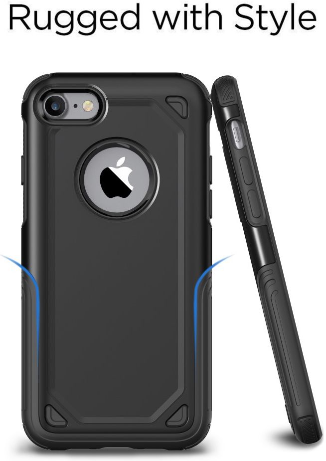Apple iPhone 8 / 7 Hybride Rugged Armor - Zwart afbeelding 4