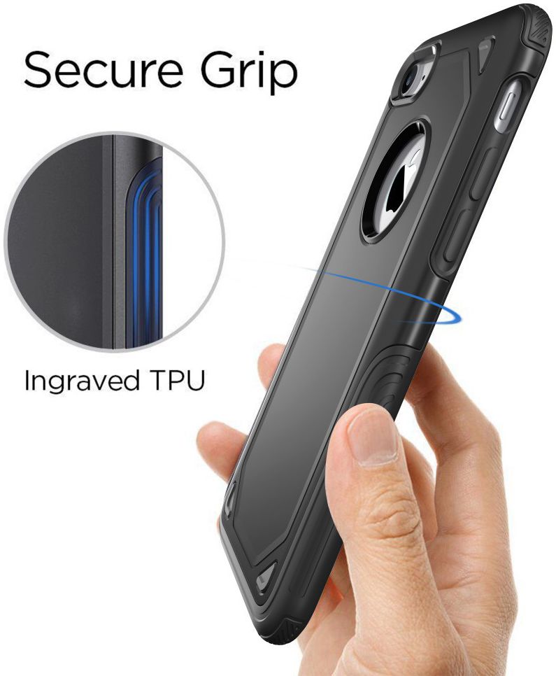 Apple iPhone 8 / 7 Hybride Rugged Armor - Zwart afbeelding 8