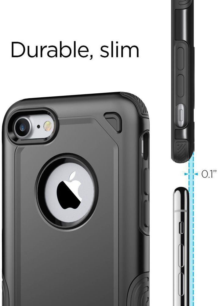 Apple iPhone 8 / 7 Hybride Rugged Armor - Zwart afbeelding 9