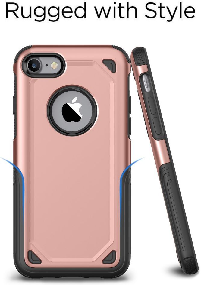 Apple iPhone 8 / 7 Hybride Rugged Armor - Roze Goud afbeelding 4