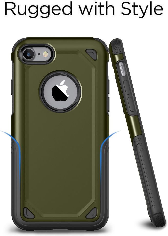 Apple iPhone 8 / 7 Hybride Rugged Armor - Leger Groen afbeelding 4