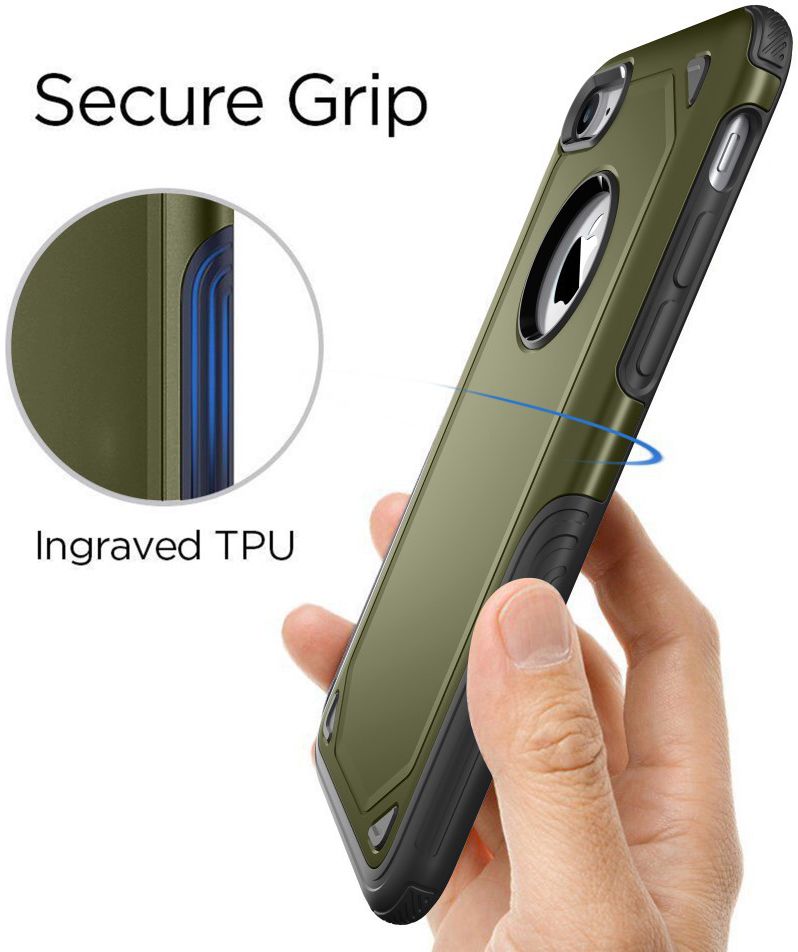 Apple iPhone 8 / 7 Hybride Rugged Armor - Leger Groen afbeelding 8