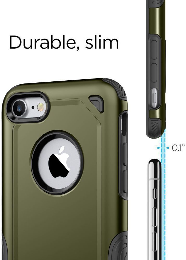Apple iPhone 8 / 7 Hybride Rugged Armor - Leger Groen afbeelding 9