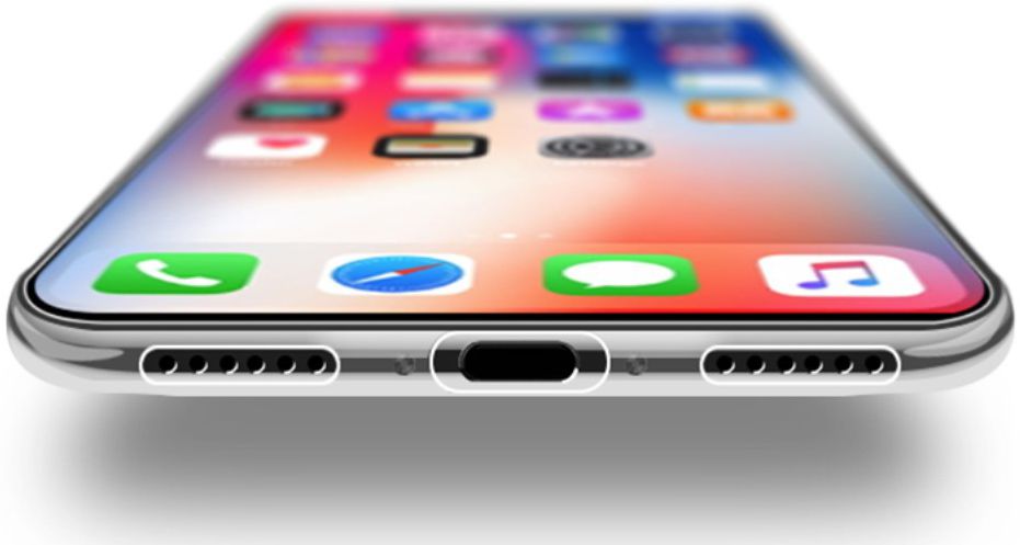 Apple iPhone X TPU Hoesje Blauwe Bloem Transparant afbeelding 2