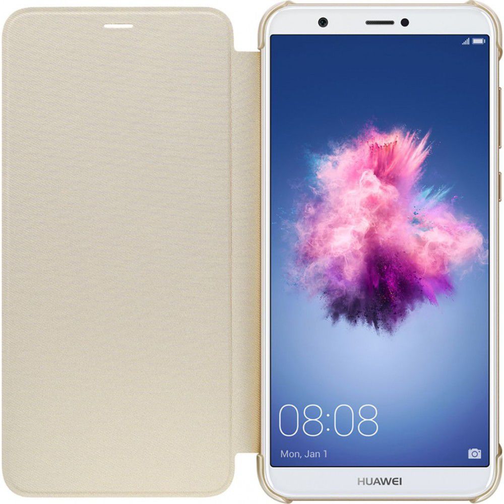 Huawei P Smart Originele flip cover goud afbeelding 1