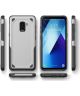 Samsung Galaxy A8 (2018) Hybride Rugged Armor Hoesje Zilver