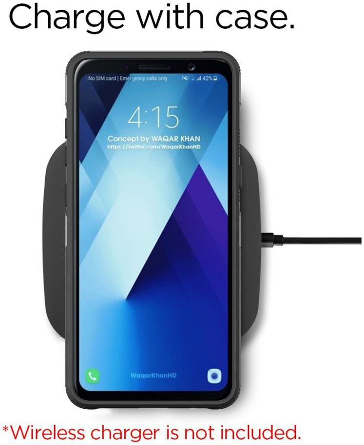 Samsung Galaxy A8 (2018) Hybride Rugged Armor Hoesje Zilver afbeelding 5