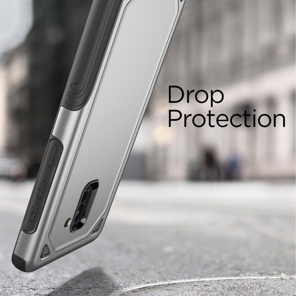 Samsung Galaxy A8 (2018) Hybride Rugged Armor Hoesje Zilver afbeelding 8