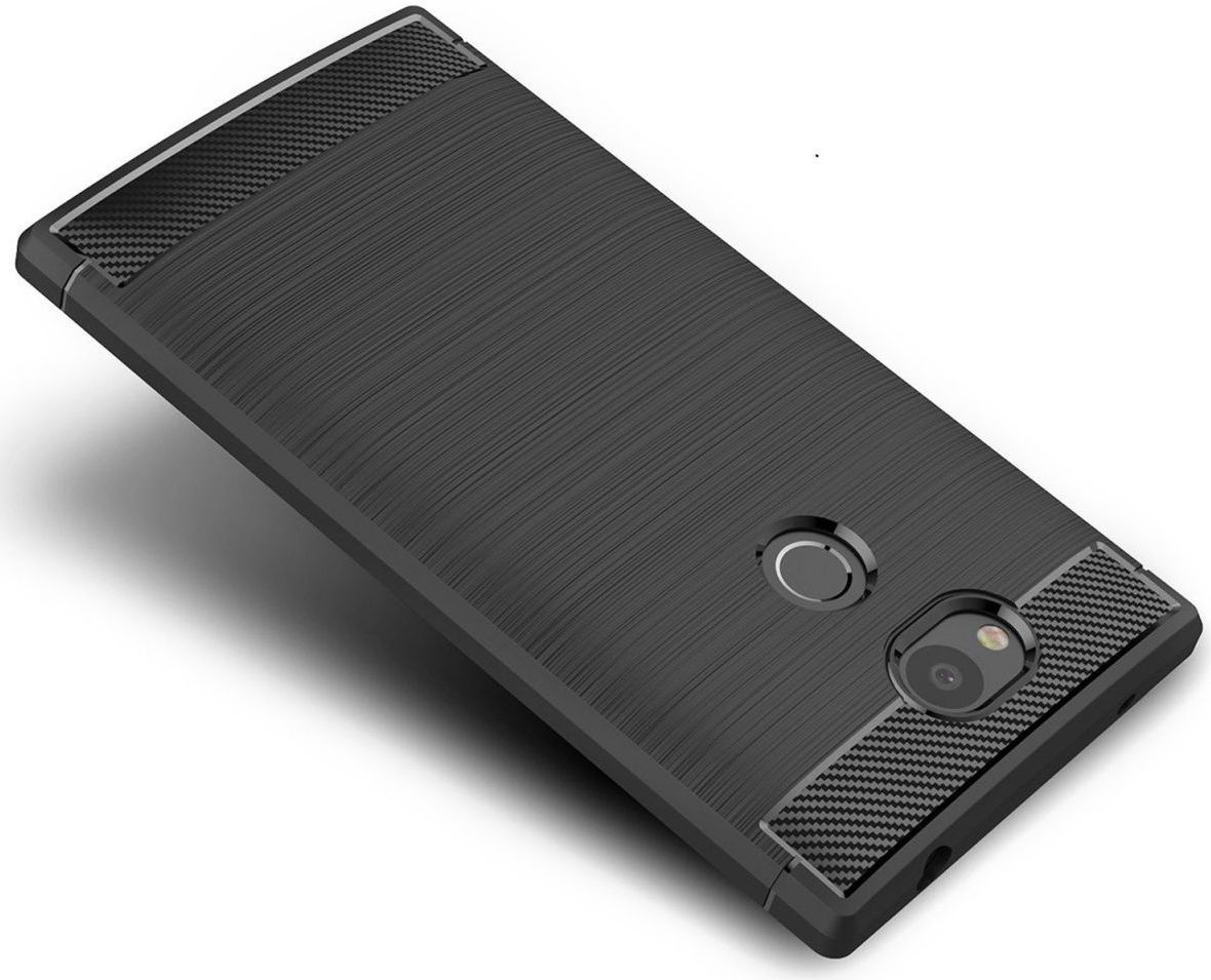 Sony Xperia L2 Geborsteld TPU Hoesje Zwart afbeelding 5