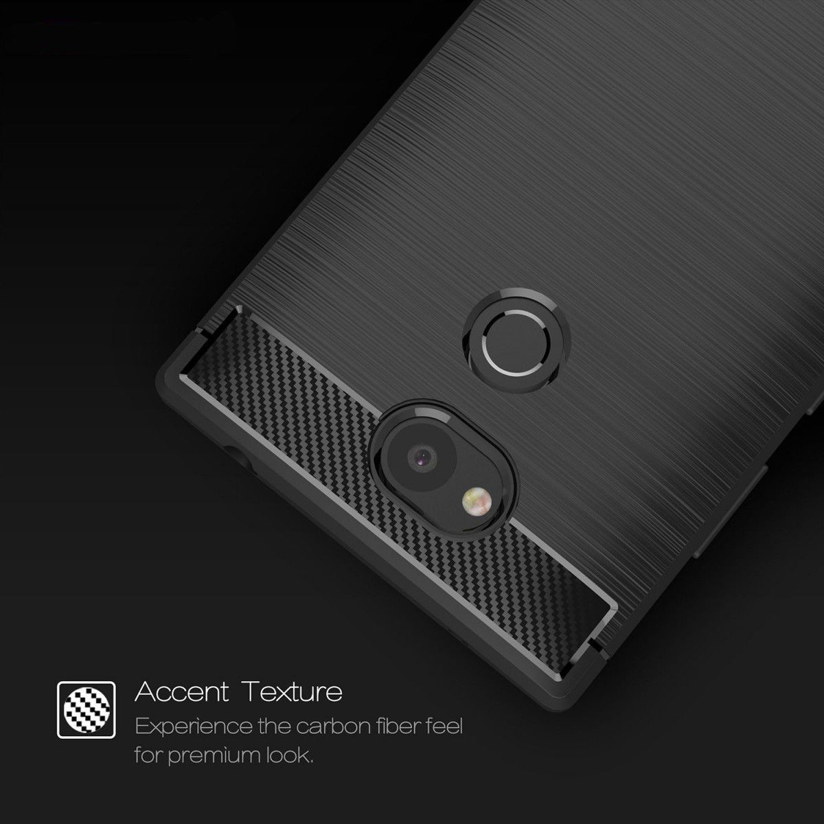 Sony Xperia L2 Geborsteld TPU Hoesje Zwart afbeelding 8