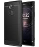 Sony Xperia XA2 Geborsteld TPU Hoesje Zwart