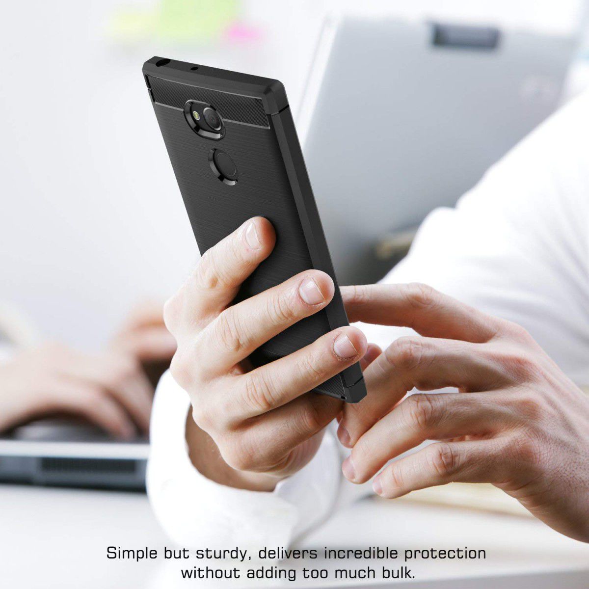 Sony Xperia XA2 Geborsteld TPU Hoesje Zwart afbeelding 5