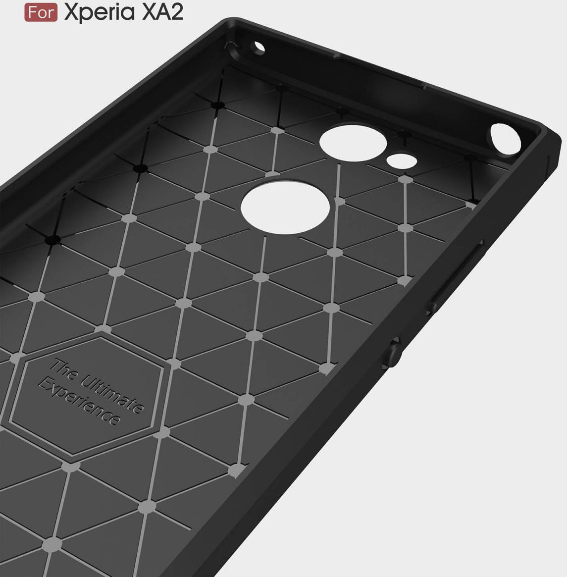 Sony Xperia XA2 Geborsteld TPU Hoesje Zwart afbeelding 9