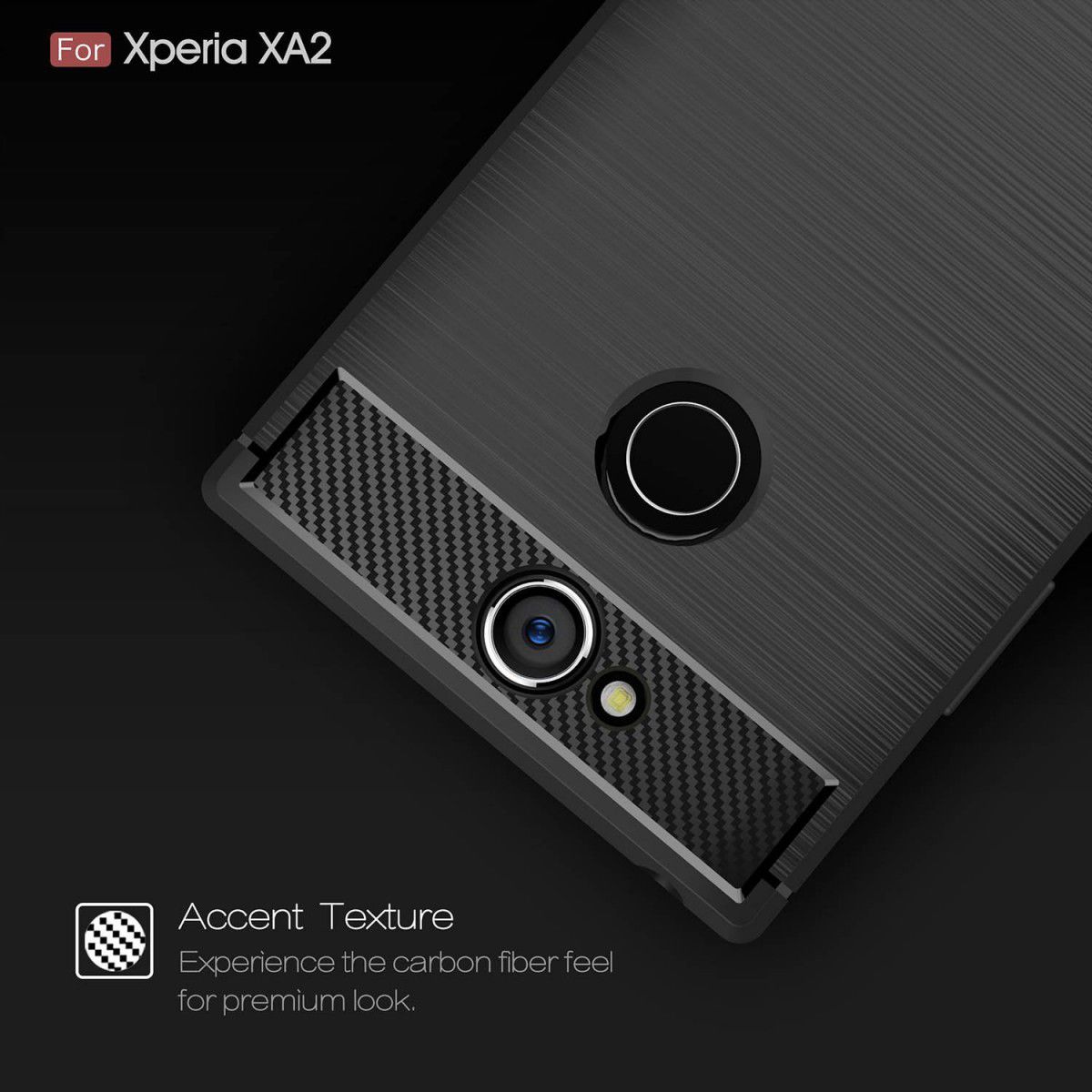 Sony Xperia XA2 Geborsteld TPU Hoesje Zwart afbeelding 12