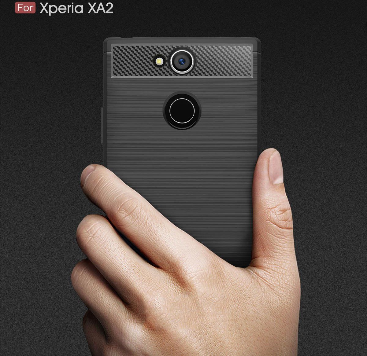 Sony Xperia XA2 Geborsteld TPU Hoesje Zwart afbeelding 13
