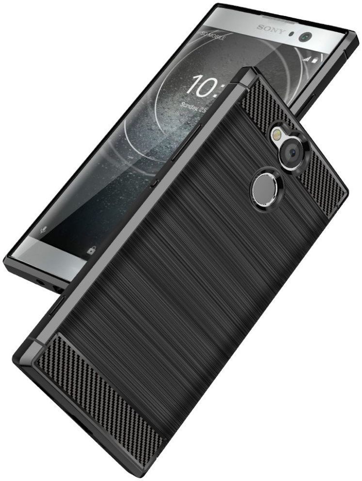 Sony Xperia XA2 Ultra Geborsteld TPU Hoesje Zwart afbeelding 1