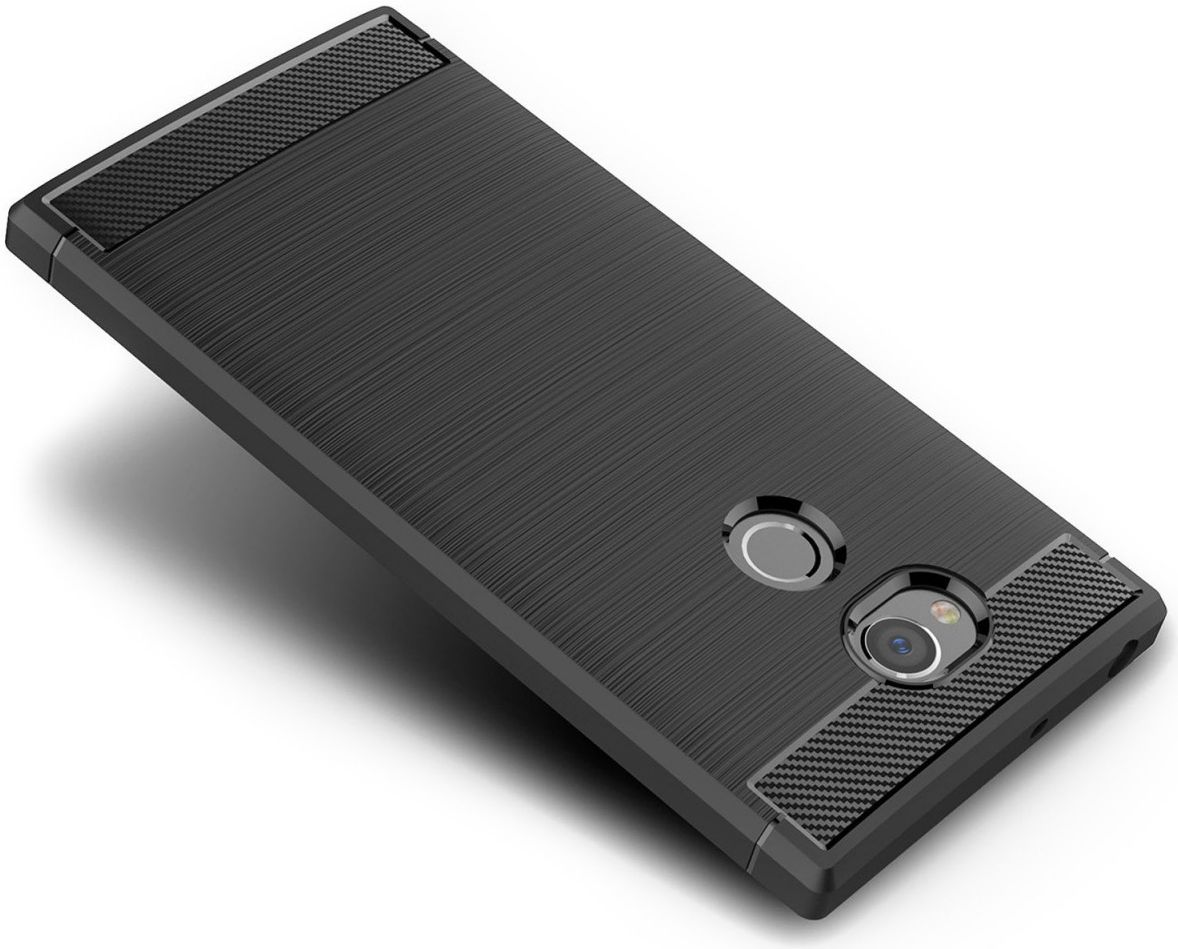 Sony Xperia XA2 Ultra Geborsteld TPU Hoesje Zwart afbeelding 2