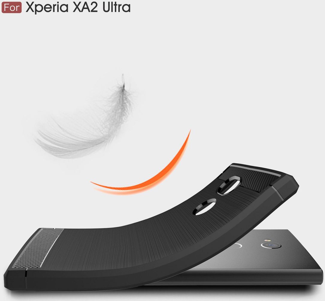 Sony Xperia XA2 Ultra Geborsteld TPU Hoesje Zwart afbeelding 4