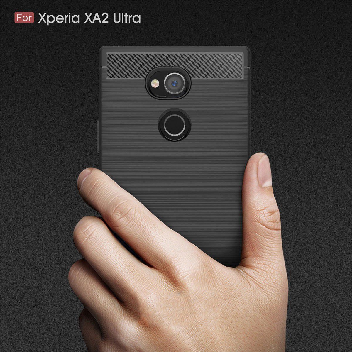 Sony Xperia XA2 Ultra Geborsteld TPU Hoesje Zwart afbeelding 9