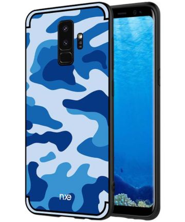 Samsung Galaxy S9 Plus Hybride Hoesje met Camouflage Blauw Hoesjes