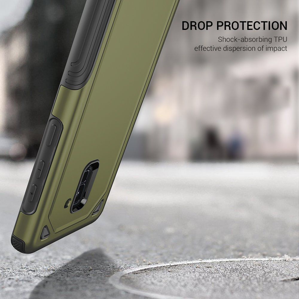 Samsung Galaxy A8 (2018) Hybride Rugged Armor Hoesje Groen afbeelding 2