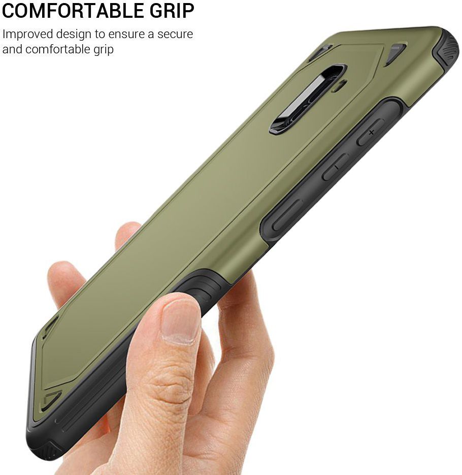 Samsung Galaxy A8 (2018) Hybride Rugged Armor Hoesje Groen afbeelding 5