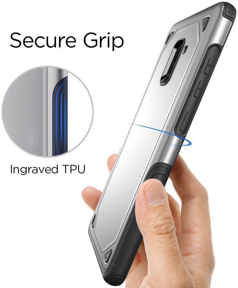 Samsung Galaxy A8 (2018) Hybride Rugged Armor Hoesje Donker Blauw afbeelding 6
