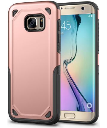 Samsung Galaxy S7 Hybride Rugged Armor Hoesje Roze Goud Hoesjes