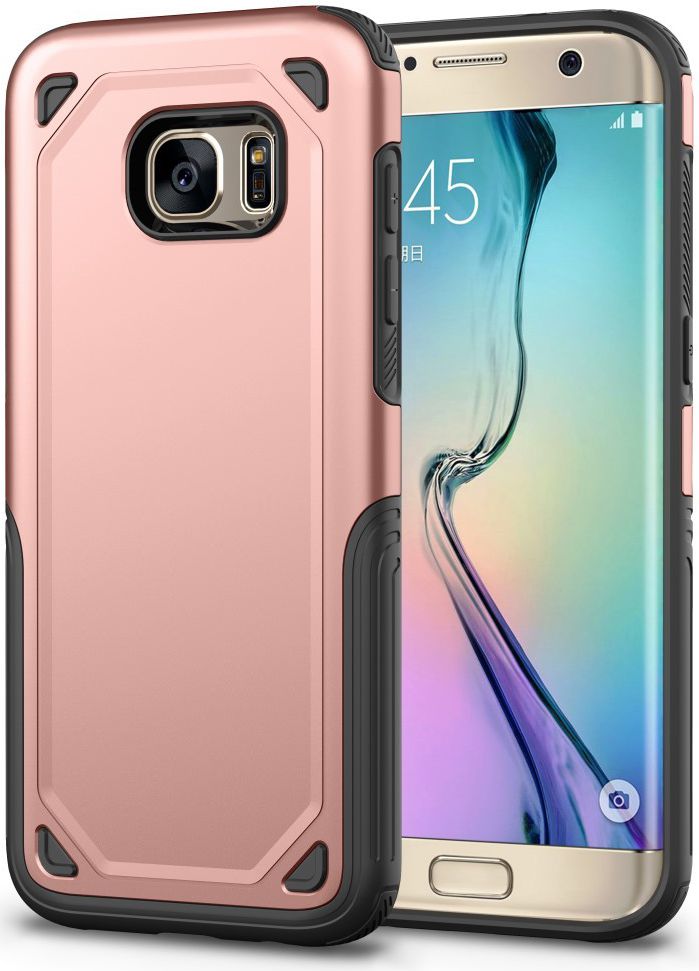 Samsung Galaxy S7 Hybride Rugged Armor Hoesje Roze Goud afbeelding 1