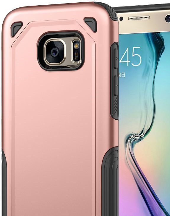 Samsung Galaxy S7 Hybride Rugged Armor Hoesje Roze Goud afbeelding 2