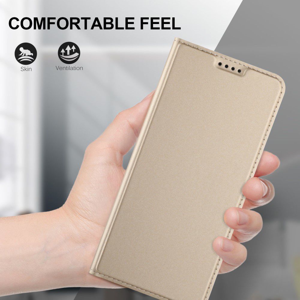 Samsung Galaxy A8 (2018) Flip Hoesje met Kaart Houder Goud afbeelding 5