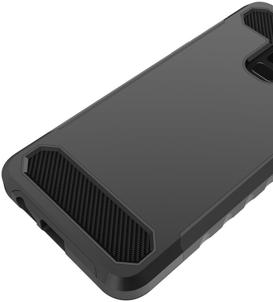 Samsung Galaxy A8 (2018) Geborsteld Hybride Hoesje Zwart afbeelding 4