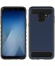 Samsung Galaxy A8 (2018) Geborsteld Hybride Hoesje Blauw