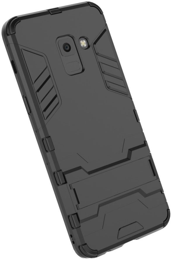 Samsung Galaxy A8 (2018) Hybride Hoesje met stand Zwart afbeelding 5