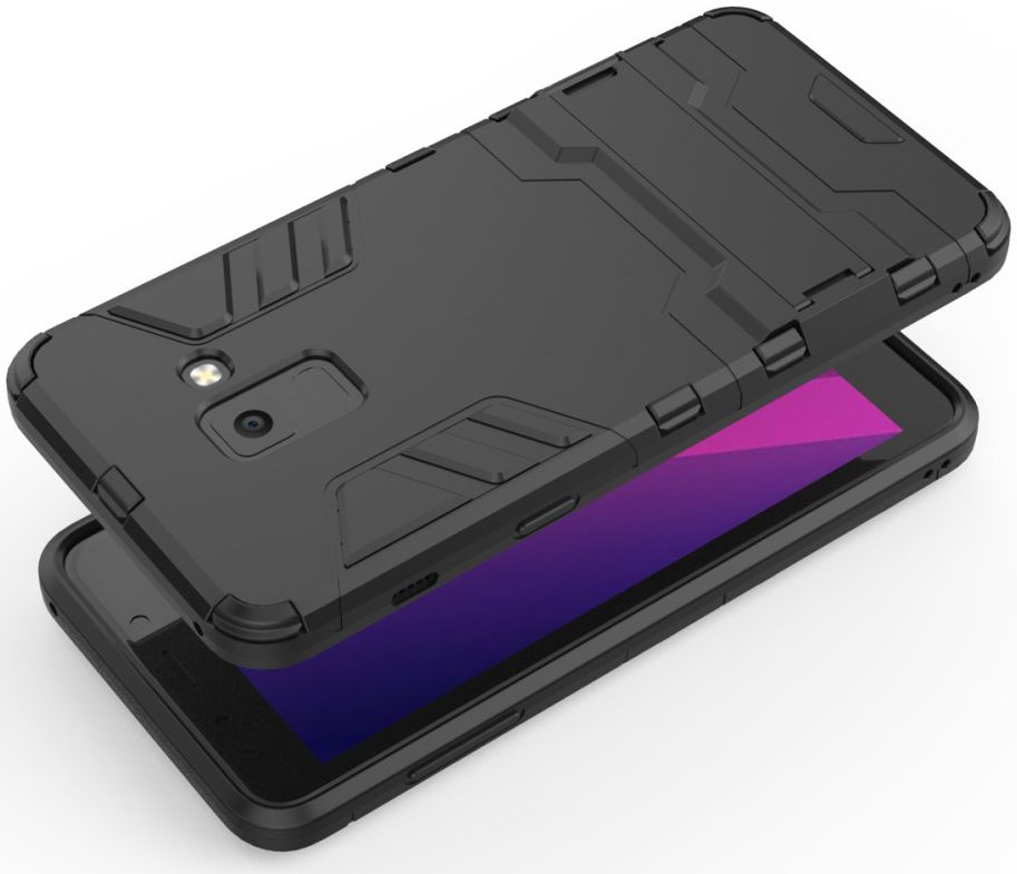 Samsung Galaxy A8 (2018) Hybride Hoesje met stand Zwart afbeelding 6