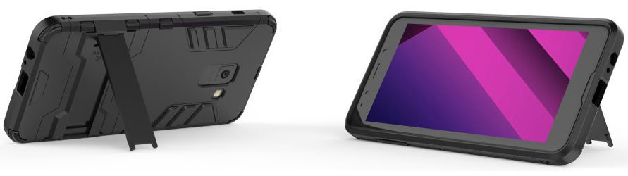 Samsung Galaxy A8 (2018) Hybride Hoesje met stand Zwart afbeelding 8